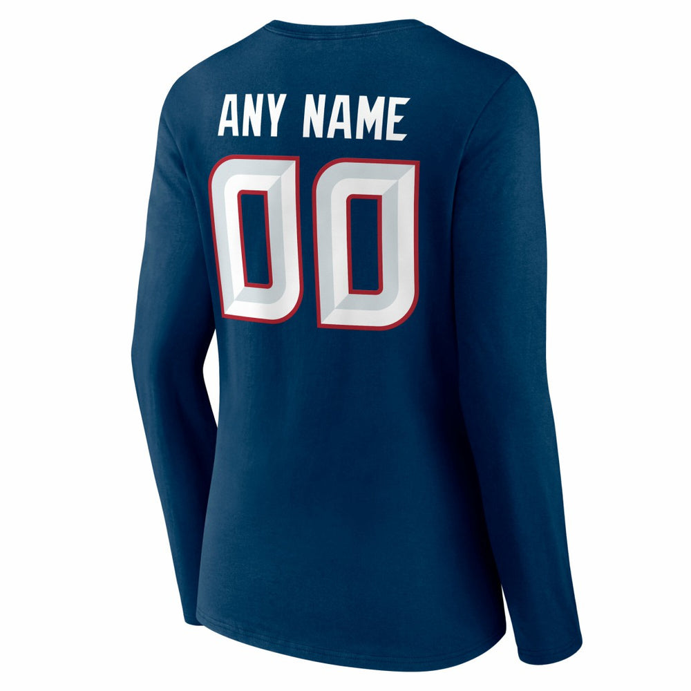 Houston Texans Women's Team Authentic Personalized Name & Number Long Sleeve V-Neck T-Shirt - Navy T-shirts