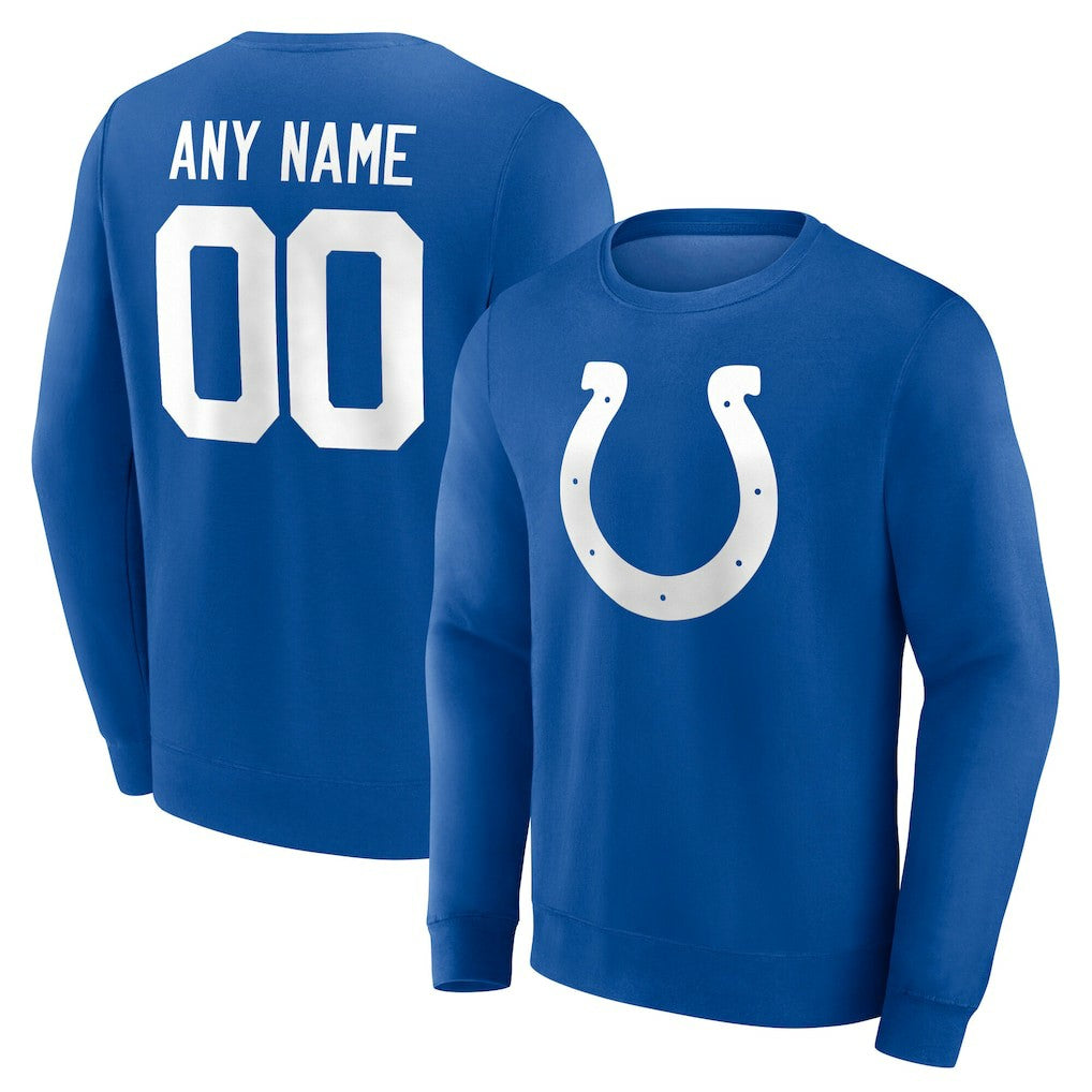 Indianapolis Colts Team Authentic Personalized Name & Number Sweatshirt - Royal Sweatshirts