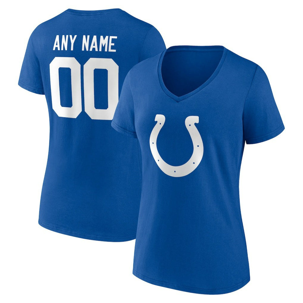 Indianapolis Colts Women's Team Authentic Personalized Name & Number V-Neck T-Shirt - Royal T-shirts