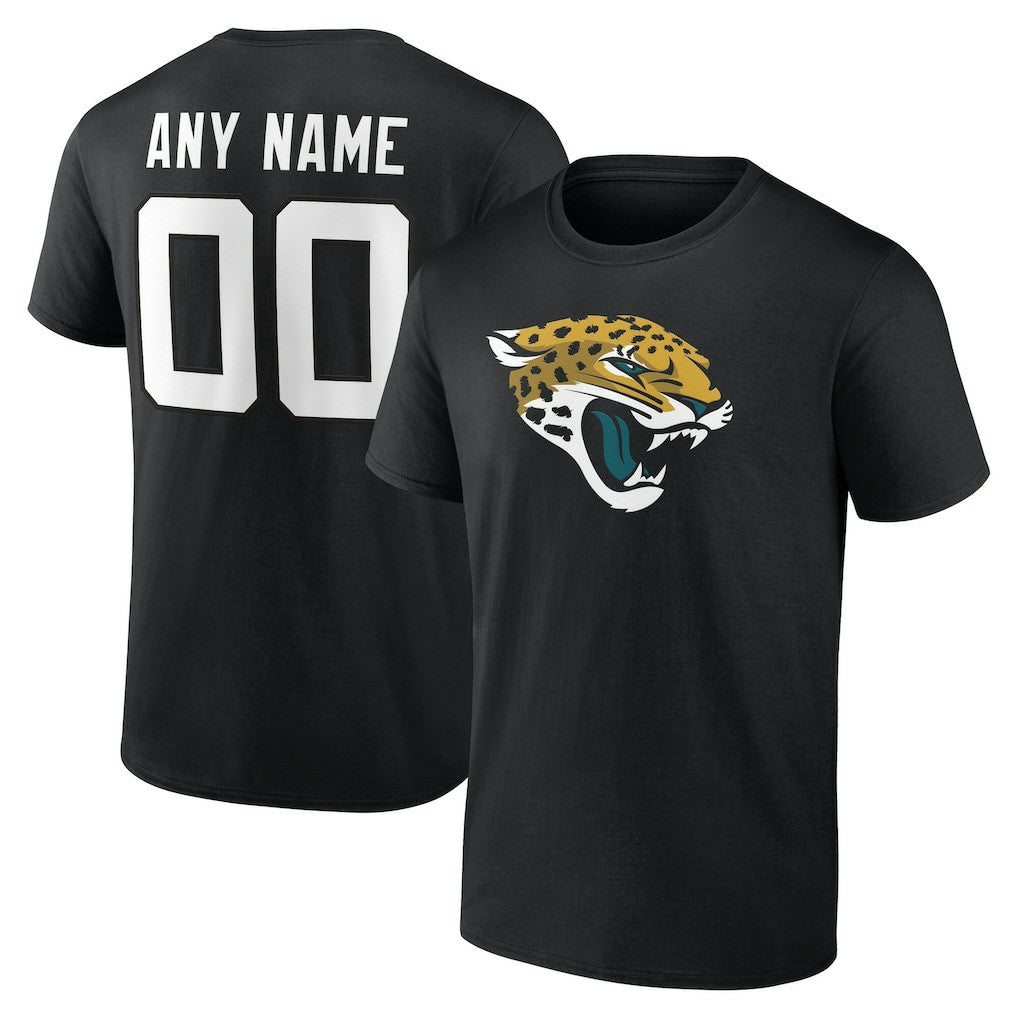 Jacksonville Jaguars Team Authentic Personalized Name & Number T-Shirt - Black T-shirts