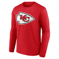 Kansas City Chiefs Team Authentic Personalized Name & Number Long Sleeve T-Shirt - Red T-shirts