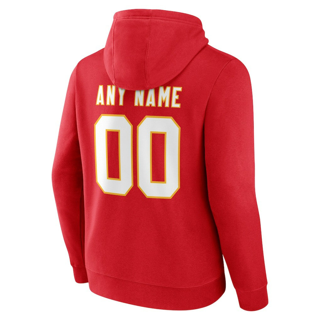 Kansas City Chiefs Team Authentic Personalized Name & Number Hoodie - Red Hoodies