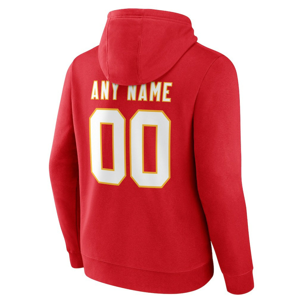 Kansas City Chiefs Team Authentic Personalized Name & Number Hoodie - Red Hoodies