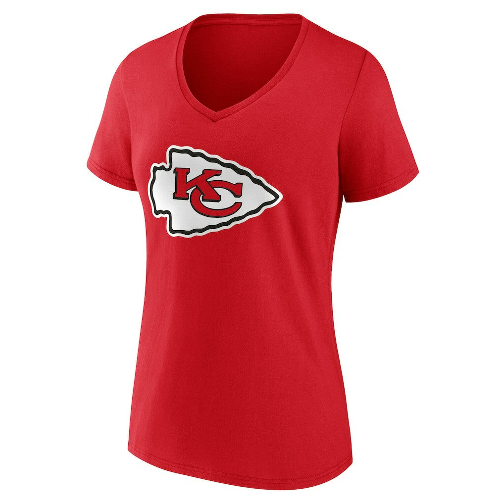 Kansas City Chiefs Women's Team Authentic Personalized Name & Number V-Neck T-Shirt - Red T-shirts