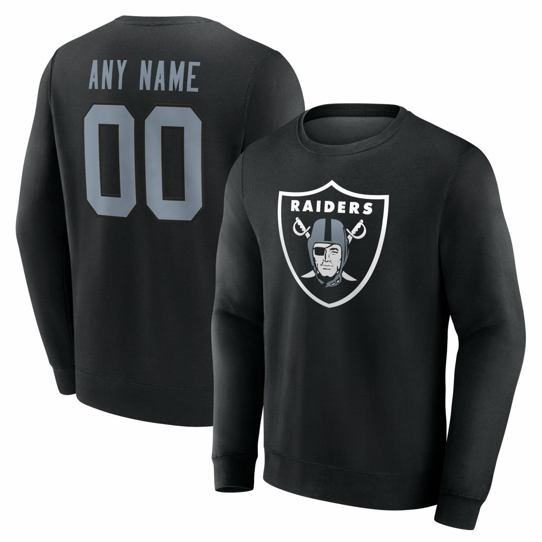 Las Vegas Raiders Team Authentic Personalized Name & Number Sweatshirt - Black Sweatshirts