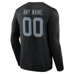 Las Vegas Raiders Team Authentic Personalized Name & Number Long Sleeve T-Shirt - Black T-shirts