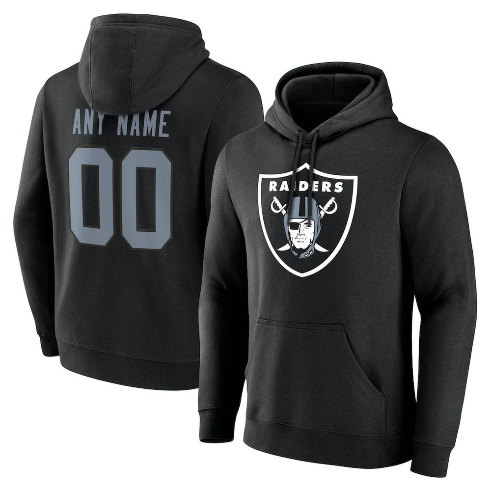 Las Vegas Raiders Team Authentic Personalized Name & Number Hoodie - Black Hoodies
