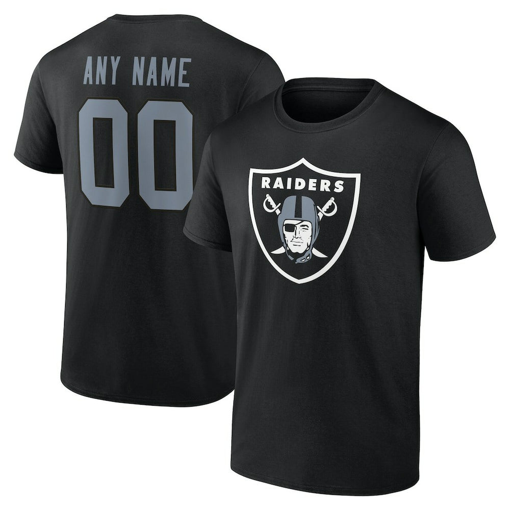 Las Vegas Raiders Team Authentic Personalized Name & Number T-Shirt - Black T-shirts
