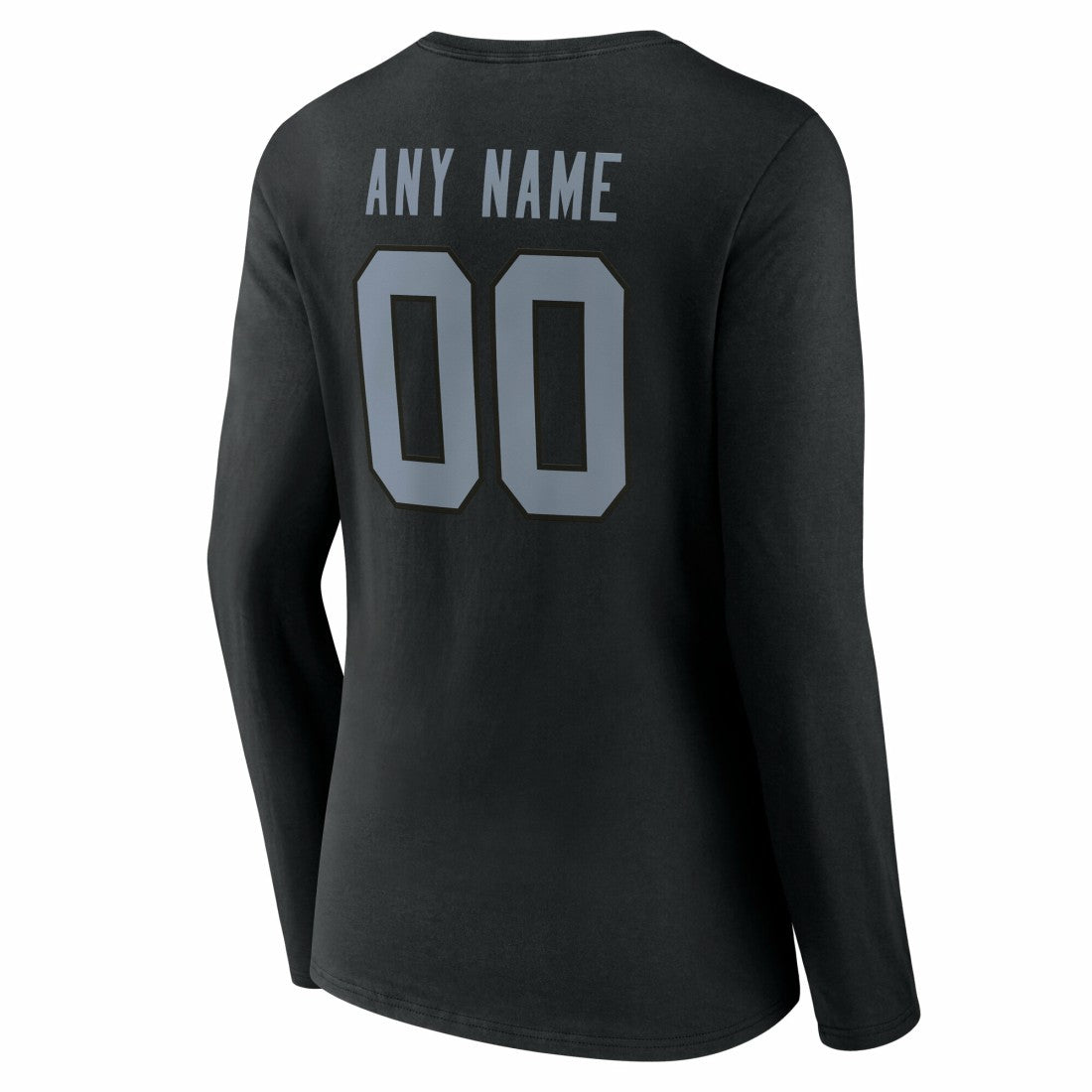 Las Vegas Raiders Women's Team Authentic Personalized Name & Number Long Sleeve V-Neck T-Shirt - Black T-shirts