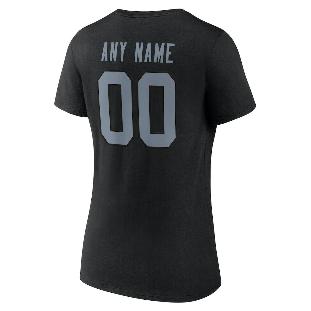 Las Vegas Raiders Women's Team Authentic Personalized Name & Number V-Neck T-Shirt - Black T-shirts