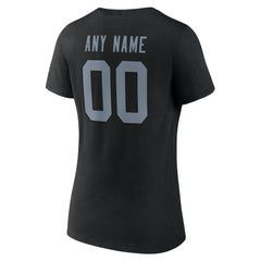 Las Vegas Raiders Women's Team Authentic Personalized Name & Number V-Neck T-Shirt - Black T-shirts