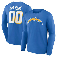 Los Angeles Chargers Team Authentic Personalized Name & Number Long Sleeve T-Shirt - Powder Blue T-shirts