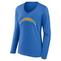 Los Angeles Chargers Women's Team Authentic Personalized Name & Number Long Sleeve V-Neck T-Shirt - Powder Blue T-shirts