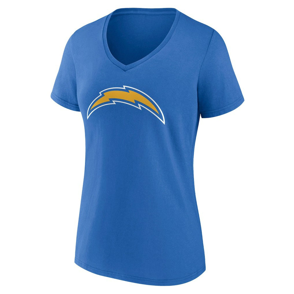 Los Angeles Chargers Women's Team Authentic Personalized Name & Number V-Neck T-Shirt - Powder Blue T-shirts