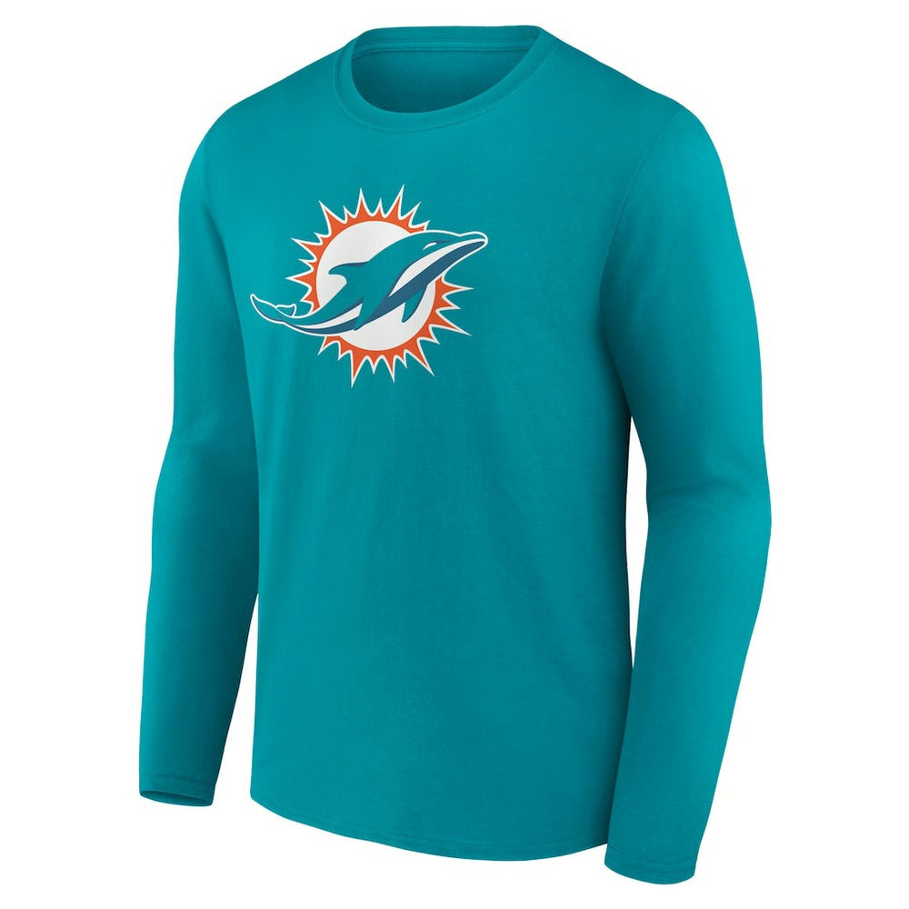 Miami Dolphins Team Authentic Personalized Name & Number Long Sleeve T-Shirt - Aqua T-shirts