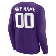 Minnesota Vikings Team Authentic Personalized Name & Number Sweatshirt - Purple Sweatshirts