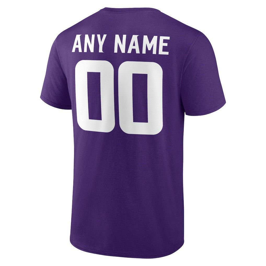 Minnesota Vikings Team Authentic Personalized Name & Number T-Shirt - Purple T-shirts