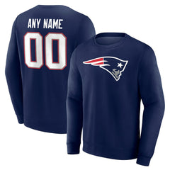New England Patriots Team Authentic Personalized Name & Number Sweatshirt - Navy Sweatshirts