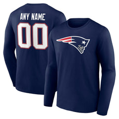 New England Patriots Team Authentic Personalized Name & Number Long Sleeve T-Shirt - Navy T-shirts