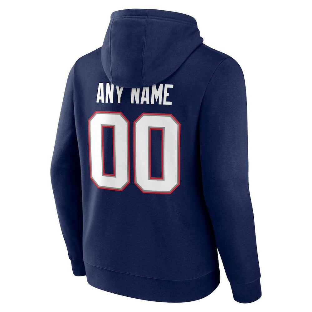 New England Patriots Team Authentic Personalized Name & Number Hoodie - Navy Hoodies