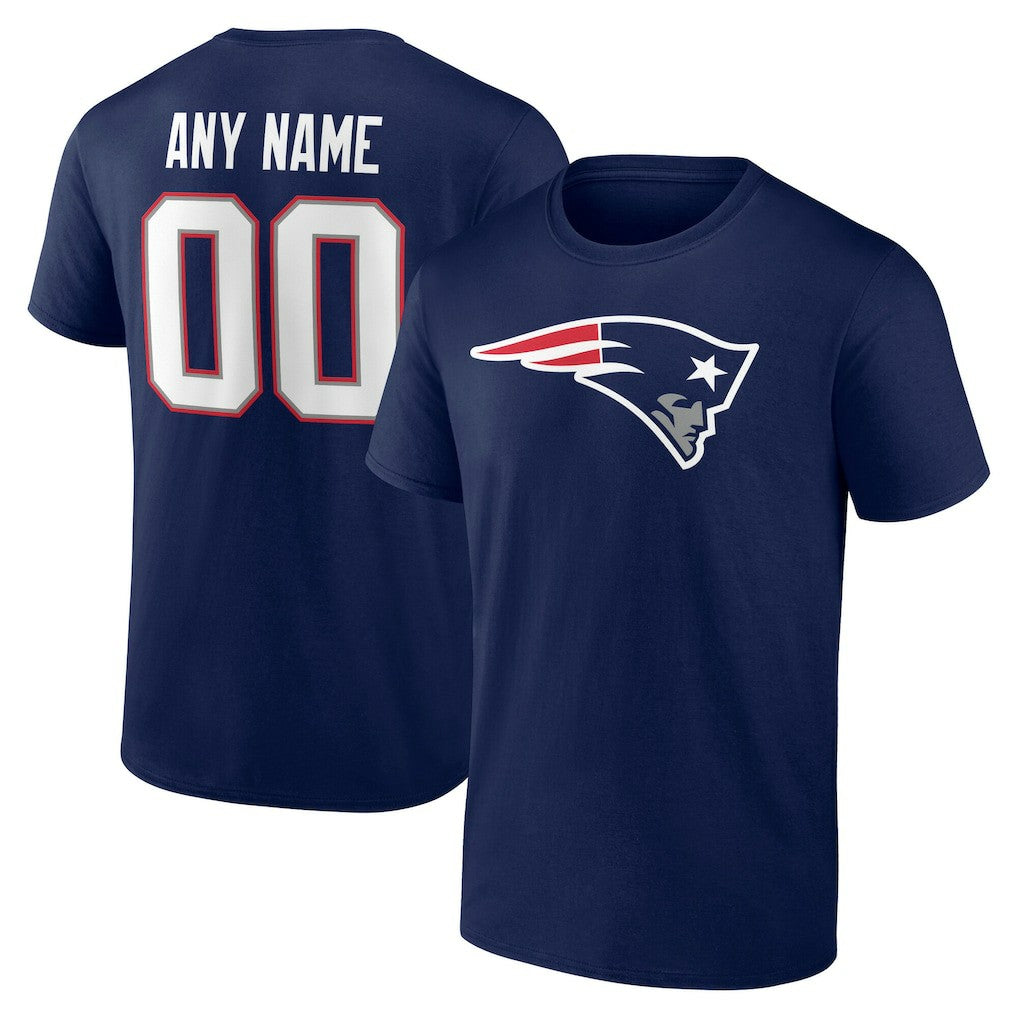 New England Patriots Team Authentic Personalized Name & Number T-Shirt - Navy T-shirts