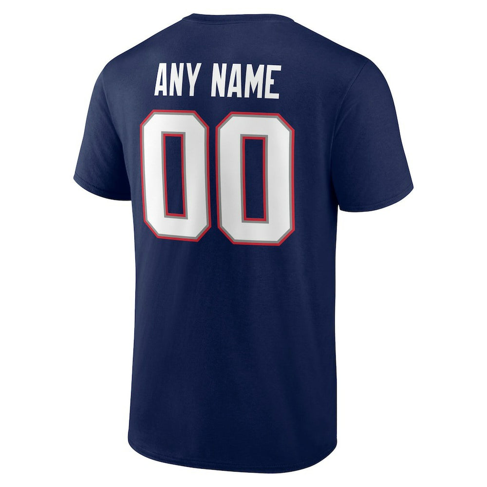 New England Patriots Team Authentic Personalized Name & Number T-Shirt - Navy T-shirts