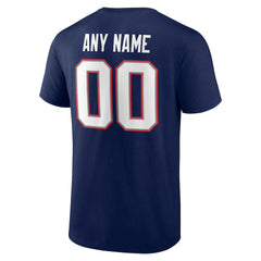New England Patriots Team Authentic Personalized Name & Number T-Shirt - Navy T-shirts