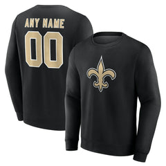 New Orleans Saints Team Authentic Personalized Name & Number Sweatshirt - Black Sweatshirts