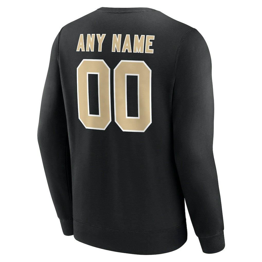New Orleans Saints Team Authentic Personalized Name & Number Sweatshirt - Black Sweatshirts