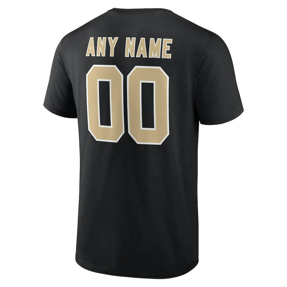New Orleans Saints Team Authentic Personalized Name & Number T-Shirt - Black T-shirts