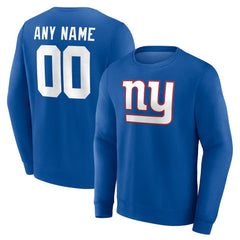 New York Giants Team Authentic Personalized Name & Number Sweatshirt - Royal Sweatshirts