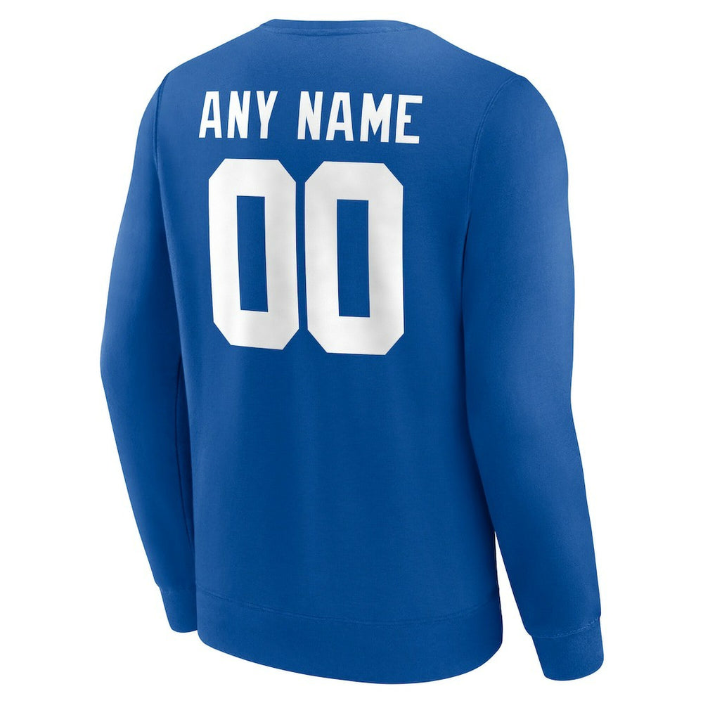 New York Giants Team Authentic Personalized Name & Number Sweatshirt - Royal Sweatshirts
