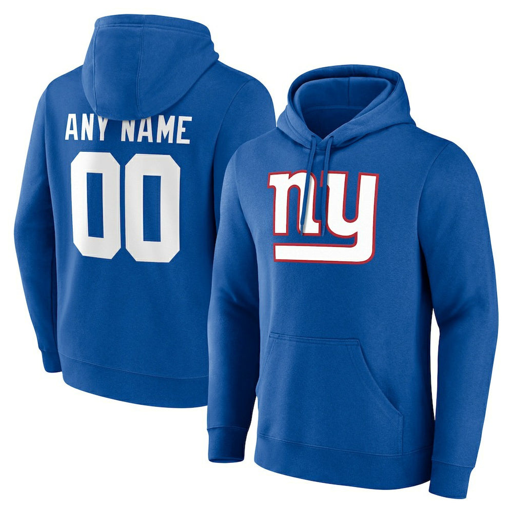 New York Giants Team Authentic Personalized Name & Number Hoodie - Royal Hoodies