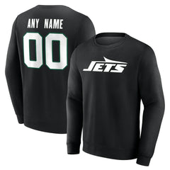 New York Jets Team Authentic Personalized Name & Number Sweatshirt - Black Sweatshirts