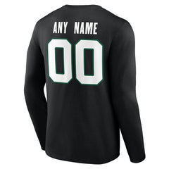 New York Jets Team Authentic Personalized Name & Number Long Sleeve T-Shirt - Black T-shirts