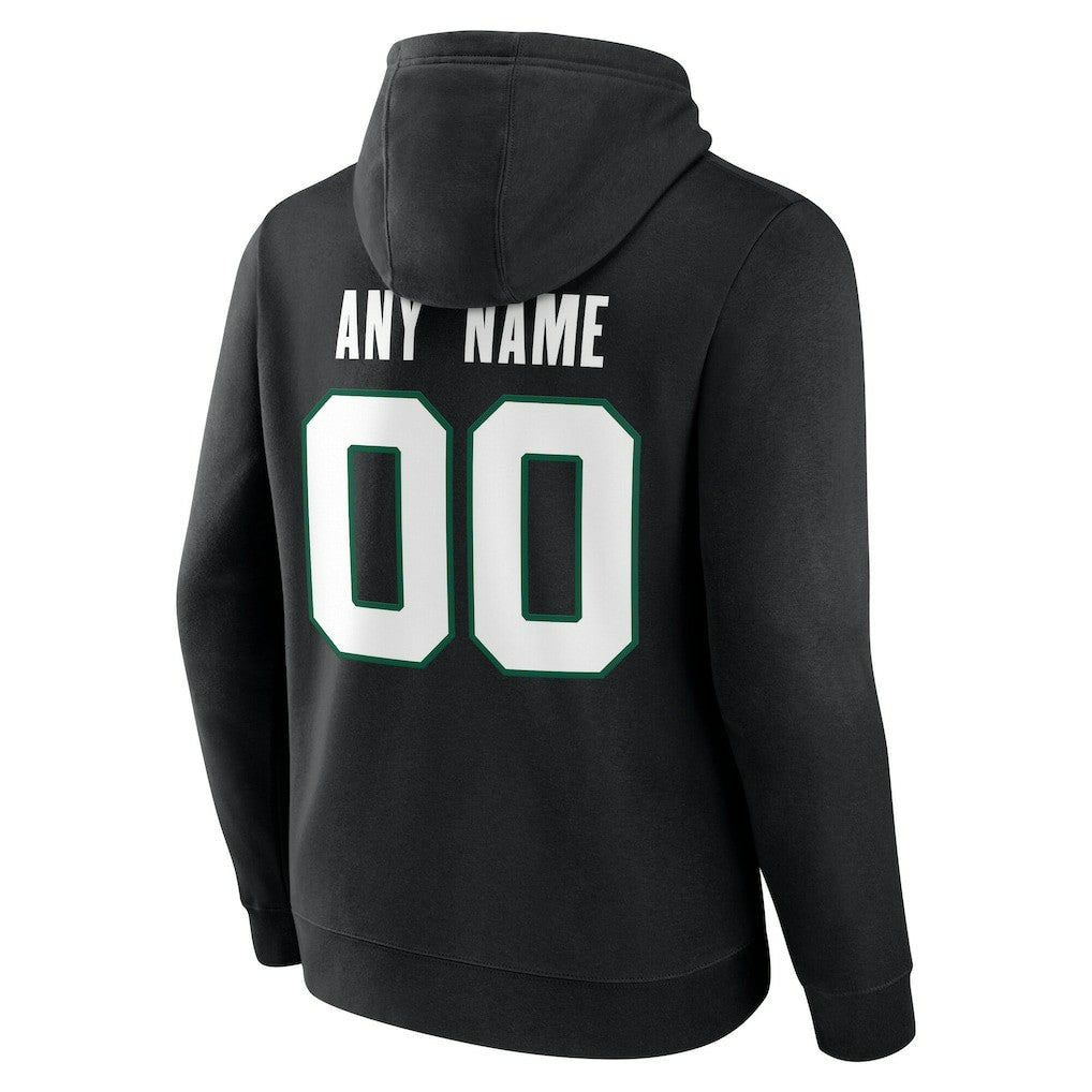 New York Jets Team Authentic Personalized Name & Number Hoodie - Black Hoodies