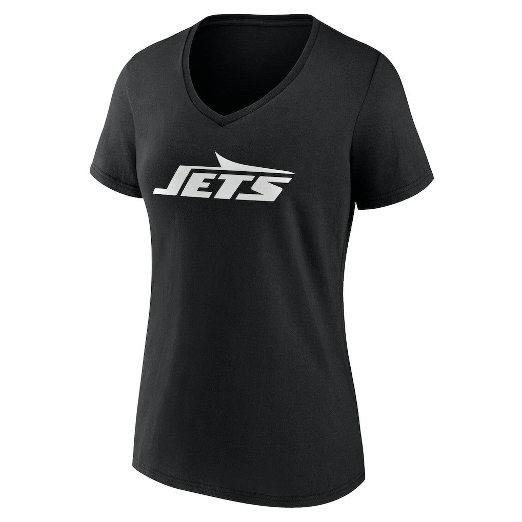 New York Jets Women's Team Authentic Personalized Name & Number V-Neck T-Shirt - Black T-shirts
