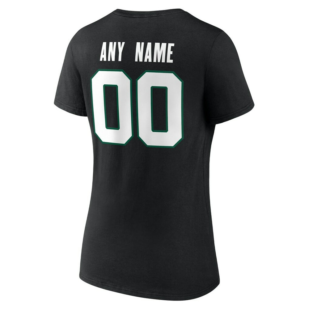 New York Jets Women's Team Authentic Personalized Name & Number V-Neck T-Shirt - Black T-shirts