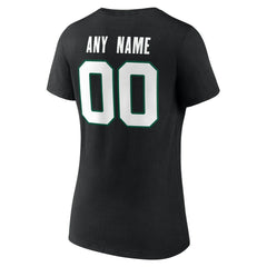 New York Jets Women's Team Authentic Personalized Name & Number V-Neck T-Shirt - Black T-shirts