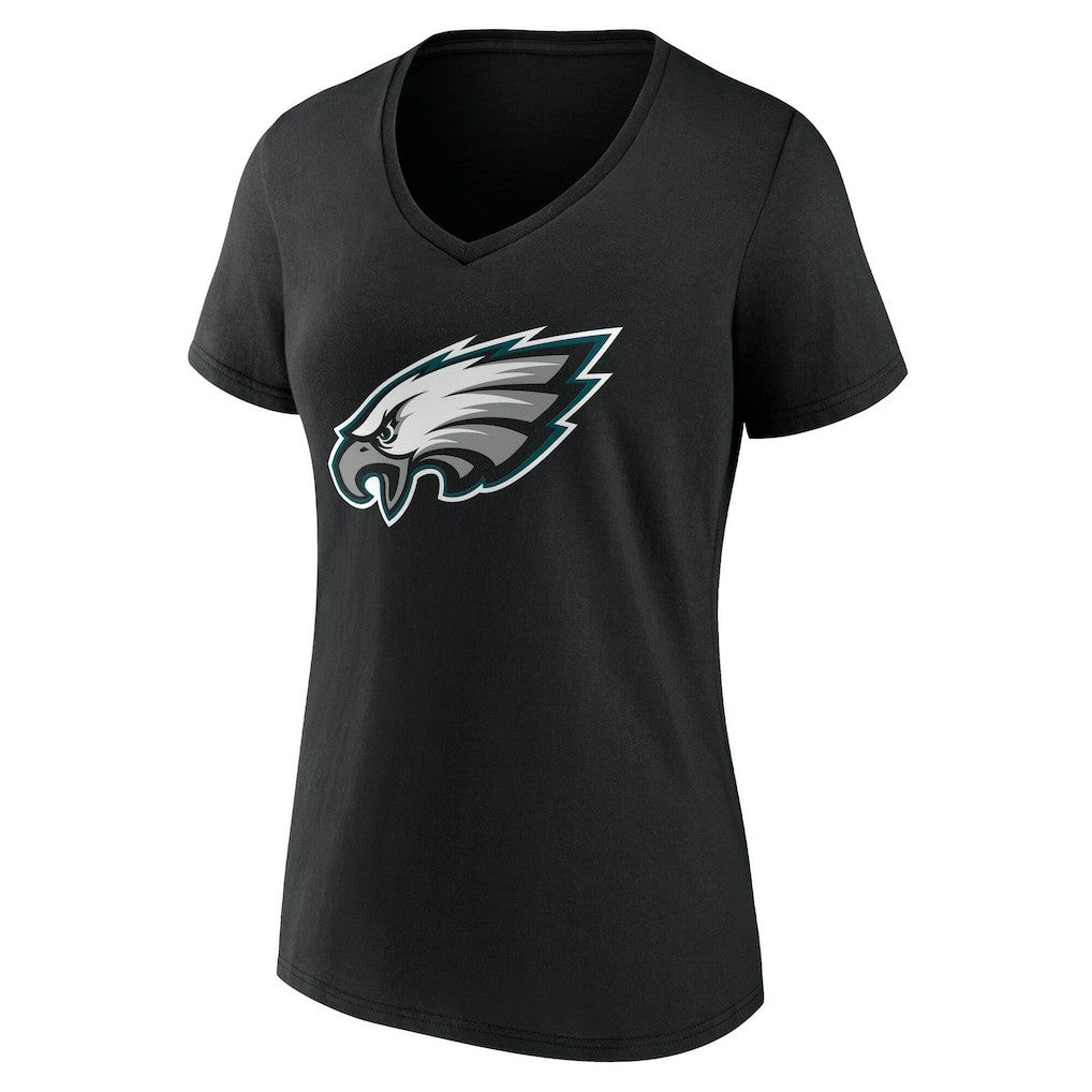 Philadelphia Eagles Women's Team Authentic Personalized Name & Number V-Neck T-Shirt - Black T-shirts