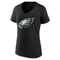 Philadelphia Eagles Women's Team Authentic Personalized Name & Number V-Neck T-Shirt - Black T-shirts