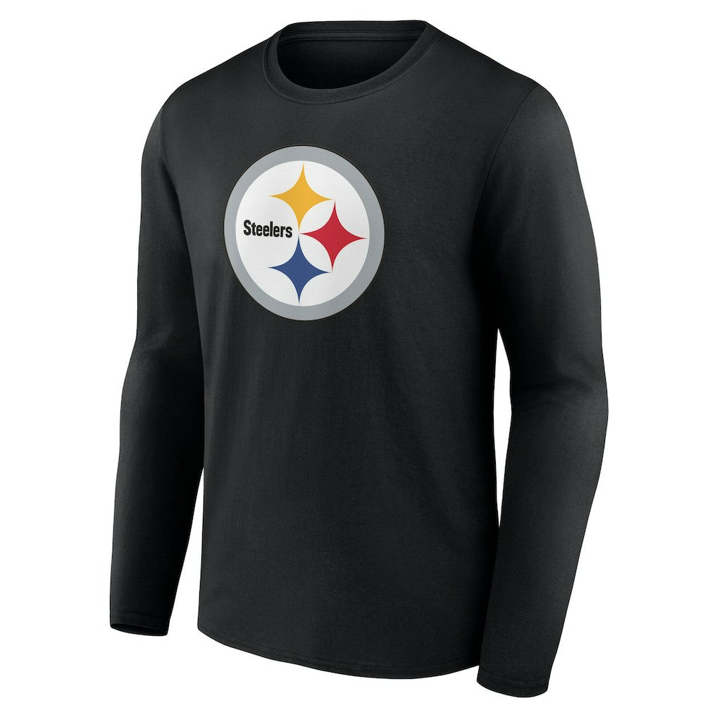 Pittsburgh Steelers Team Authentic Personalized Name & Number Long Sleeve T-Shirt - Black T-shirts