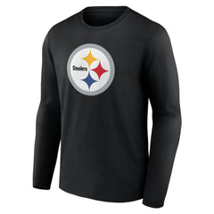 Pittsburgh Steelers Team Authentic Personalized Name & Number Long Sleeve T-Shirt - Black T-shirts