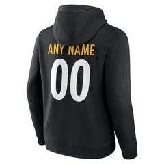 Pittsburgh Steelers Team Authentic Personalized Name & Number Hoodie - Black Hoodies