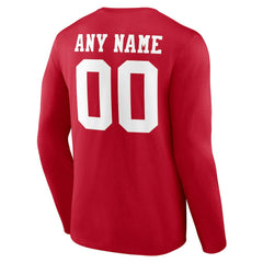 San Francisco 49ers Team Authentic Personalized Name & Number Long Sleeve T-Shirt - Scarlet T-shirts