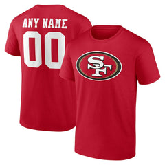 San Francisco 49ers Team Authentic Personalized Name & Number T-Shirt - Scarlet T-shirts