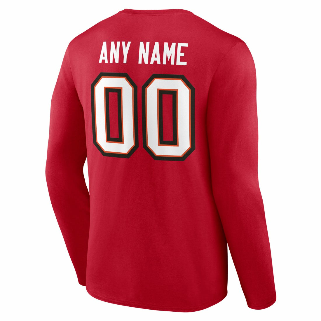 Tampa Bay Buccaneers Team Authentic Personalized Name & Number Long Sleeve T-Shirt - Red T-shirts