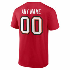 Tampa Bay Buccaneers Team Authentic Personalized Name & Number T-Shirt - Red T-shirts