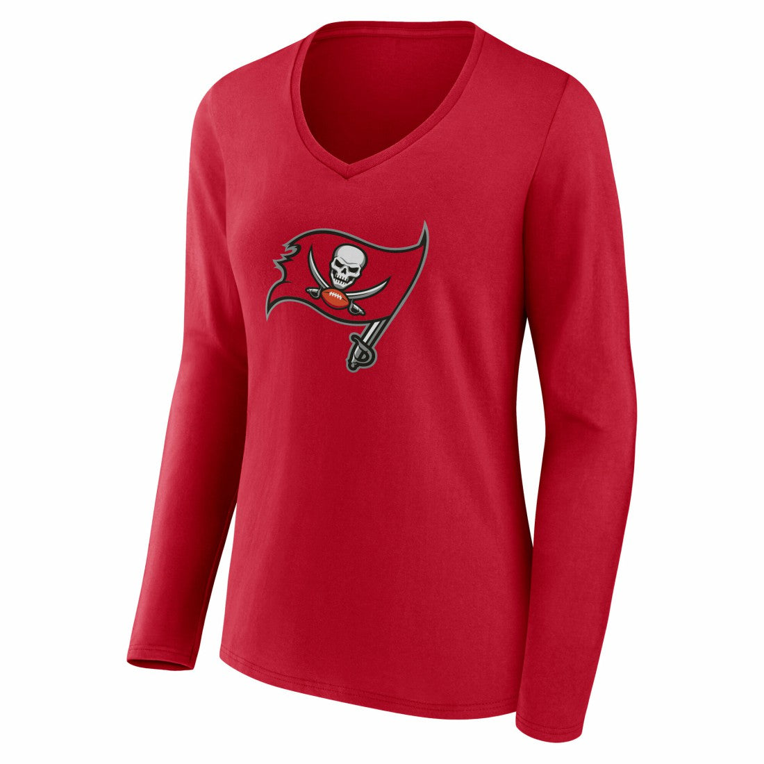 Tampa Bay Buccaneers Women's Team Authentic Personalized Name & Number Long Sleeve V-Neck T-Shirt - Red T-shirts