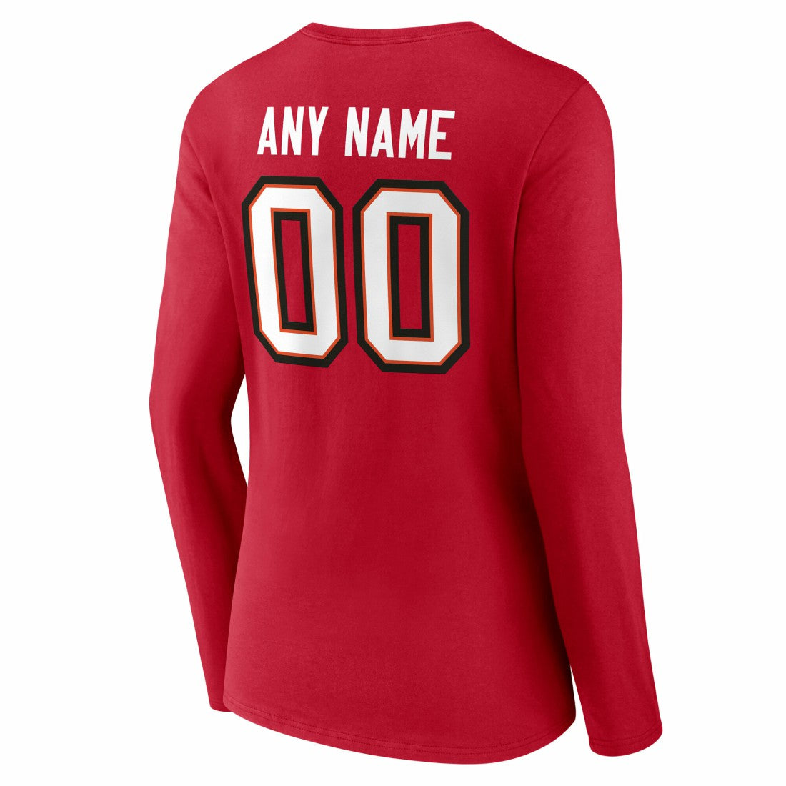 Tampa Bay Buccaneers Women's Team Authentic Personalized Name & Number Long Sleeve V-Neck T-Shirt - Red T-shirts